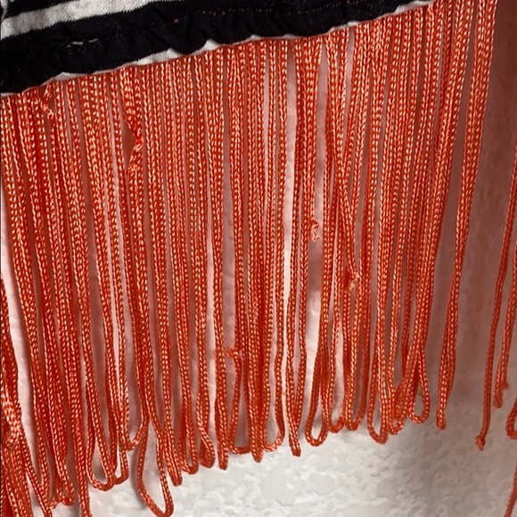 Nostalgia Boho Kimono Orange Fringe - Picture 7 of 8